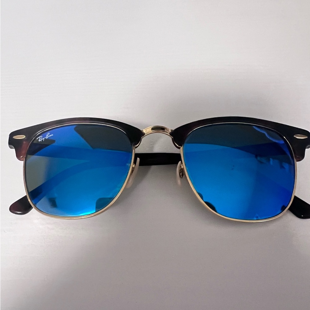 Ray-Ban Clubmaster Flash Sunglasses in Multi with Blue mirrored tinted lenses